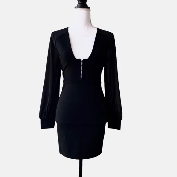 REVOLVE BY THE WAY BLACK LONG SLEEVES CORSET MINI DRESS - Picture 2 of 16